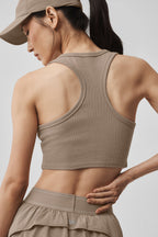 Alo Yoga Aspire Tank  -  Gravel/White