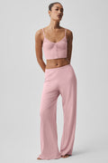 Alo Yoga Ribbed Delicate Lounge Tank  -  Vintage Pink