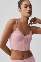 Alo Yoga Ribbed Delicate Lounge Tank  -  Vintage Pink
