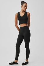 Alo Yoga Seamless Pointelle Tank  -  Black