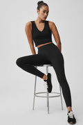 Alo Yoga Seamless Pointelle Tank  -  Black