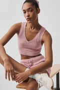 Alo Yoga Seamless Pointelle Tank  -  Vintage Pink