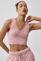 Alo Yoga Seamless Pointelle Tank  -  Vintage Pink