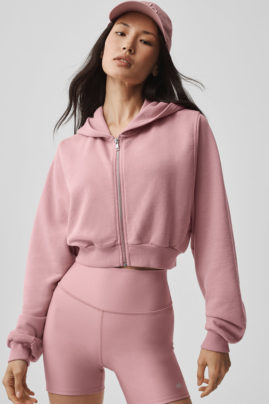 Alo Yoga Sweet Escape Zip Up Hoodie -  Vintage Pink