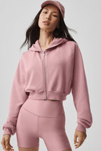 Alo Yoga Sweet Escape Zip Up Hoodie -  Vintage Pink