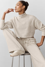 Alo Yoga Cropped Serenity Coverup  -  Oatmeal Heather