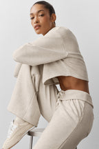 Alo Yoga Cropped Serenity Coverup  -  Oatmeal Heather