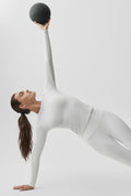 Alo Yoga Ribbed Modal Long Sleeve  -  White