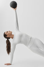 Alo Yoga Ribbed Modal Long Sleeve  -  White