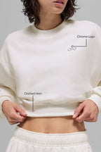 Alo Yoga Cropped Accolade Crewneck  -  Ivory