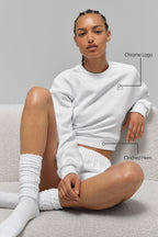 Alo Yoga Cropped Accolade Crewneck -  White