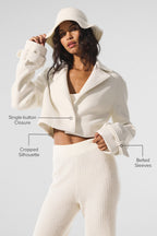 Alo Yoga Wool Cropped Metro Trench  - Ivory