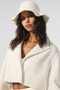 Alo Yoga Wool Cropped Metro Trench  - Ivory