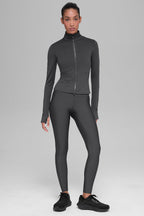 Alo Yoga Airlift Winter Warm Radiant Full-Zip Jacket  -  Anthracite