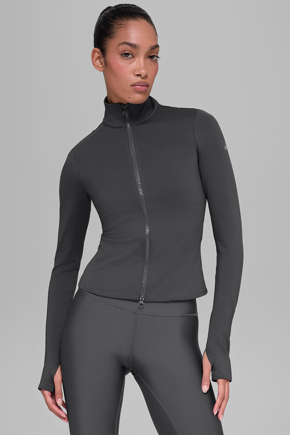 Alo Yoga Airlift Winter Warm Radiant Full-Zip Jacket  -  Anthracite