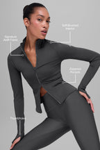 Alo Yoga Airlift Winter Warm Radiant Full-Zip Jacket  -  Anthracite
