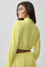 Alo Yoga Cropped Breezy Full-Zip Cover Up  -  Sunshine