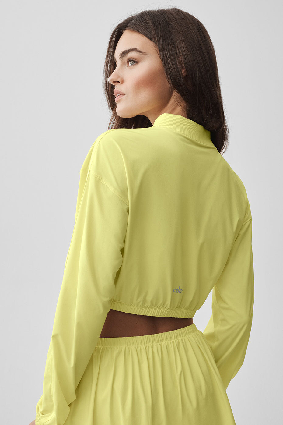 Alo Yoga Cropped Breezy Full-Zip Cover Up  -  Sunshine