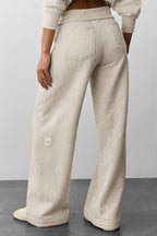 Alo Yoga Serenity Wide Leg Sweatpant  - Oatmeal Heather