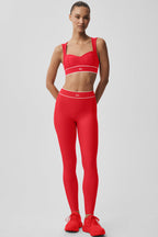 Alo Yoga Airlift High-Waist Alignment Legging  -  Bright Red/White