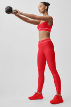 Alo Yoga Airlift High-Waist Alignment Legging  -  Bright Red/White
