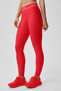 Alo Yoga Airlift High-Waist Alignment Legging  -  Bright Red/White
