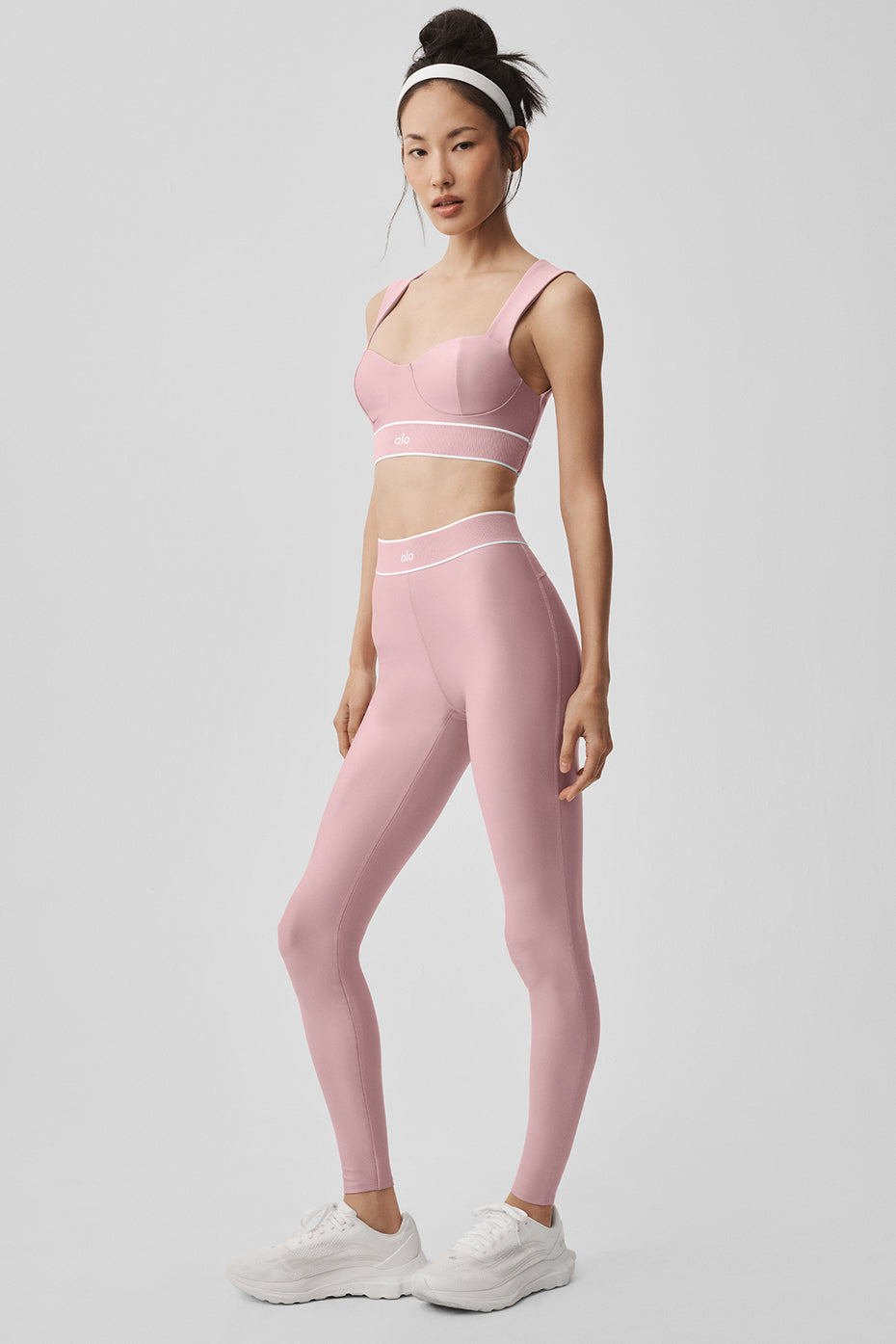 Alo Yoga Airlift High-Waist Alignment Legging  -  Vintage Pink/White