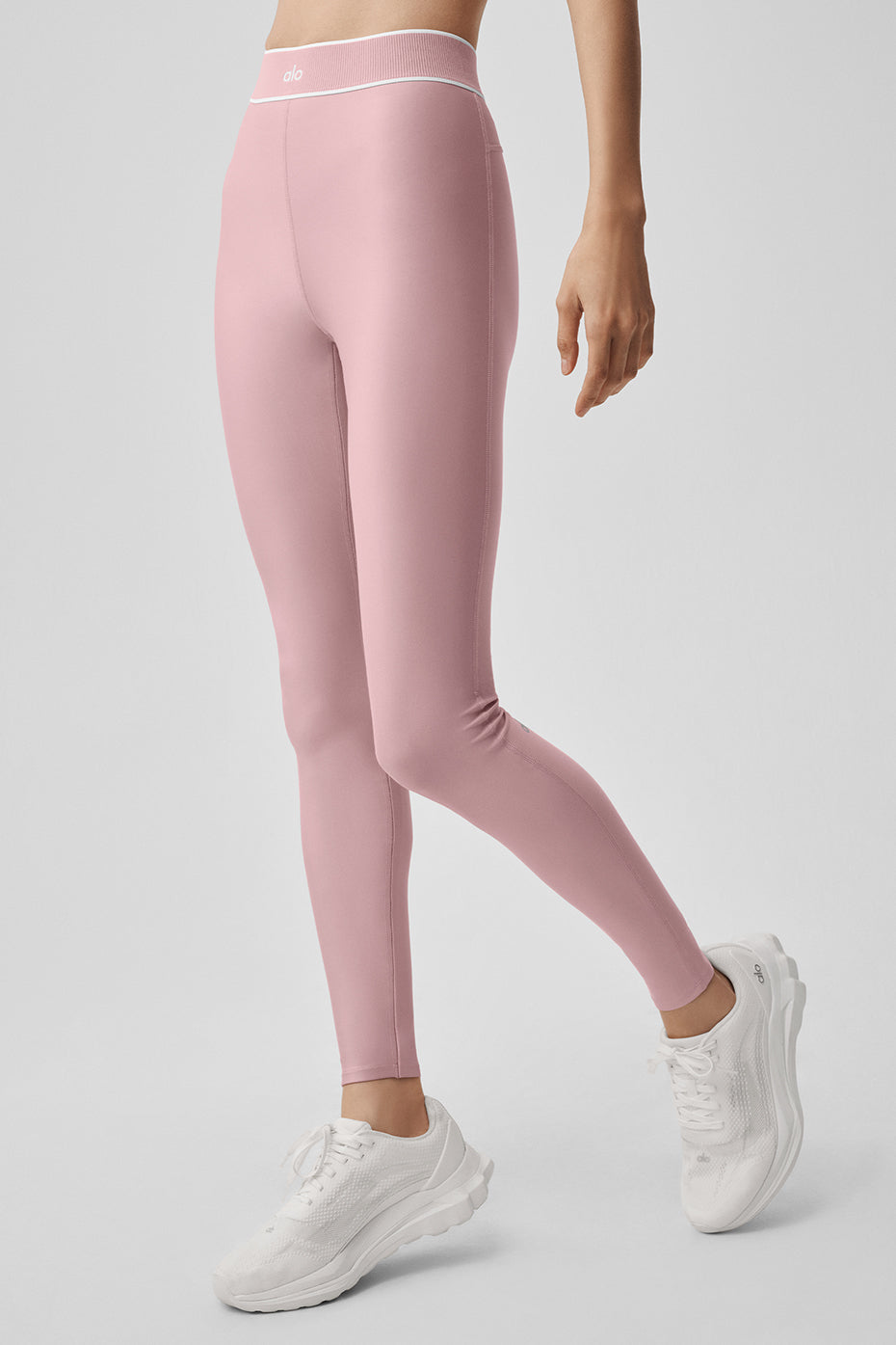 Alo Yoga Airlift High-Waist Alignment Legging  -  Vintage Pink/White