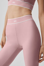 Alo Yoga Airlift High-Waist Alignment Legging  -  Vintage Pink/White