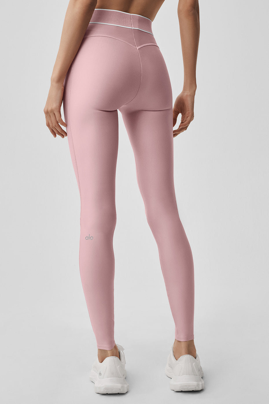 Alo Yoga Airlift High-Waist Alignment Legging  -  Vintage Pink/White