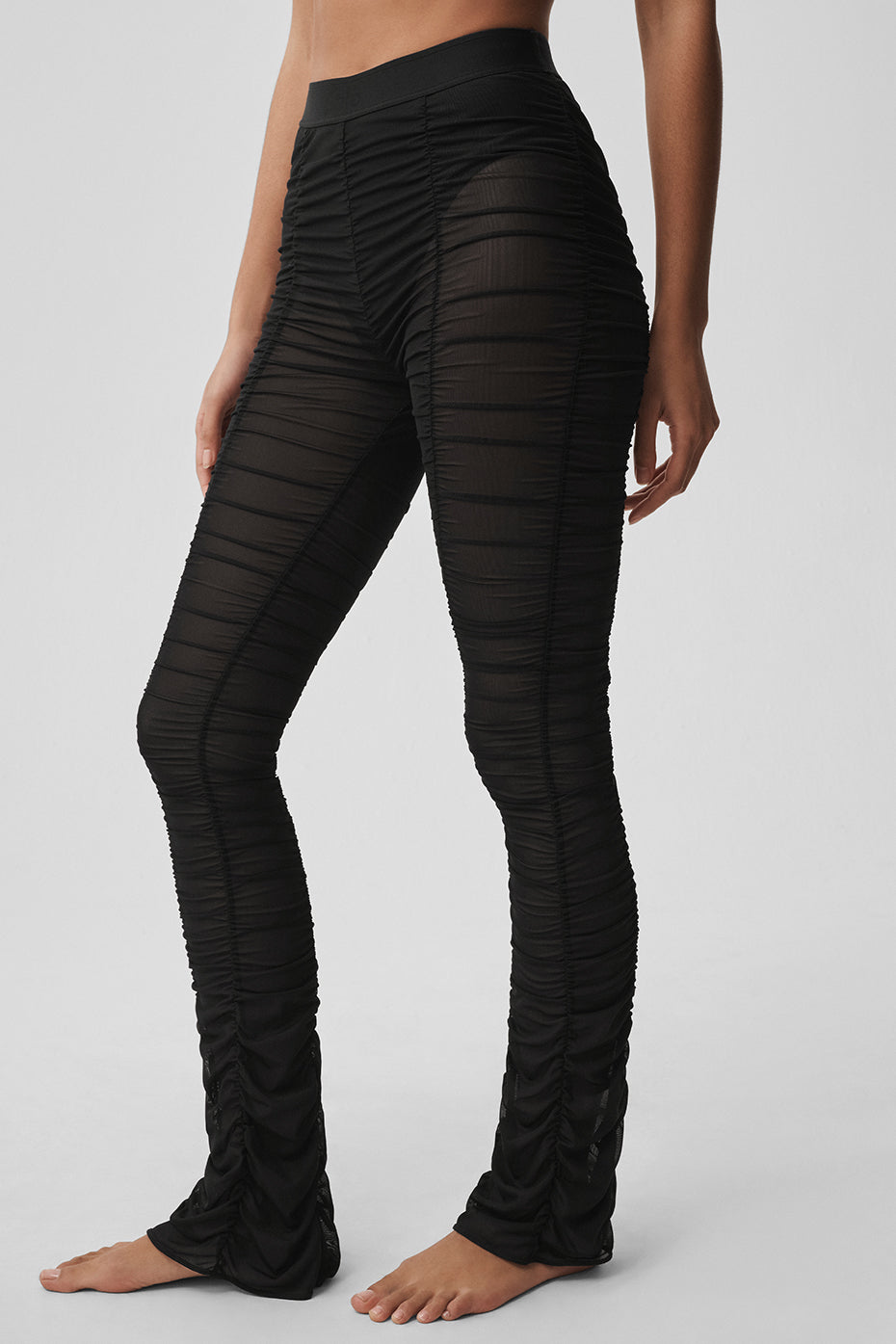 Alo Yoga Airlift Mesh High-Waist Cherish Legging  -  Black