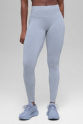 Alo Yoga Seamless High-Waist Two Tone Rib Legging  -  Winter Frost Heather
