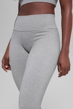 Alo Yoga Seamless High-Waist Two Tone Rib Legging  -  Light Misty Grey Heather