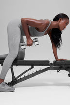 Alo Yoga Seamless High-Waist Two Tone Rib Legging  -  Light Misty Grey Heather