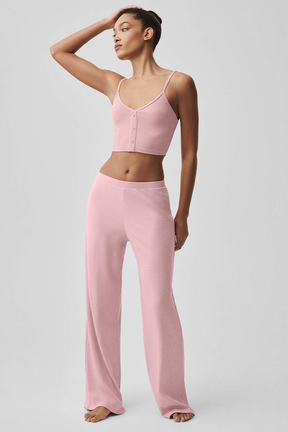 Alo Yoga Mid-Rise Dreamlight Straight Pant  -  Vintage Pink