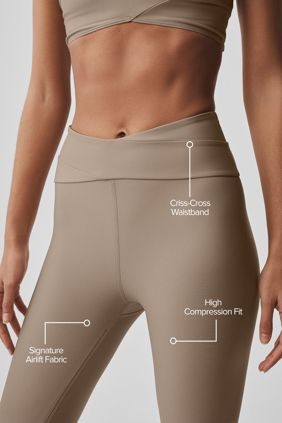 Alo Yoga Airlift High-Waist 7/8 Horizon Legging  -  Gravel