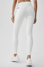 Alo Yoga Airbrush High-Waist Fast Track Legging  -  White/Black