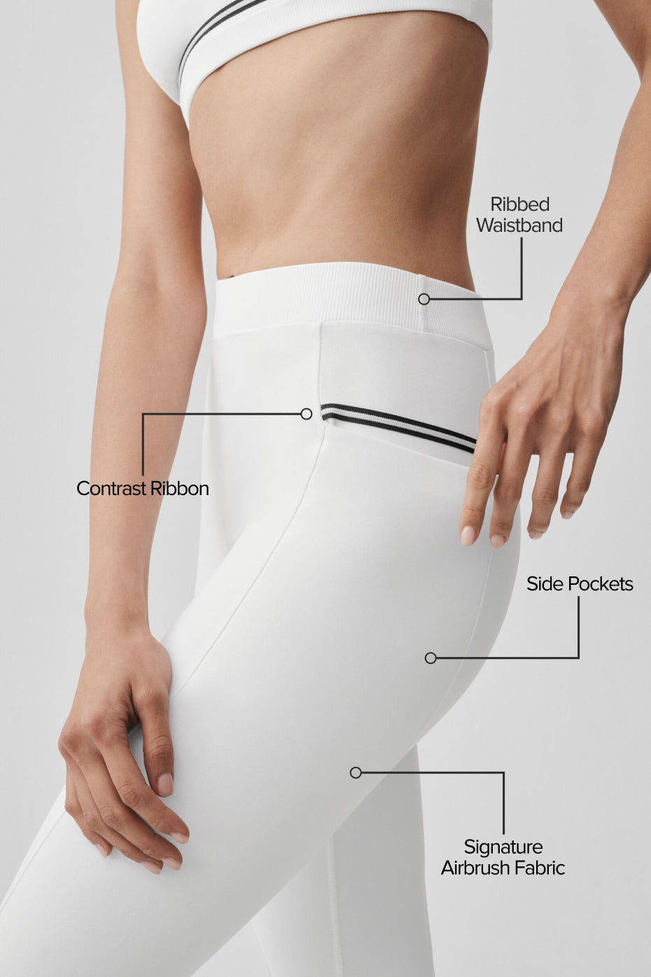 Alo Yoga Airbrush High-Waist Fast Track Legging  -  White/Black