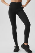Alo Yoga Airbrush High-Waist Fast Track Legging  -  Black/White