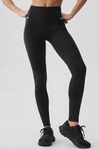 Alo Yoga Airbrush High-Waist Fast Track Legging  -  Black/White