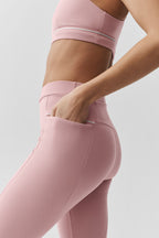 Alo Yoga Airbrush High-Waist Fast Track Legging  - Vintage Pink/White