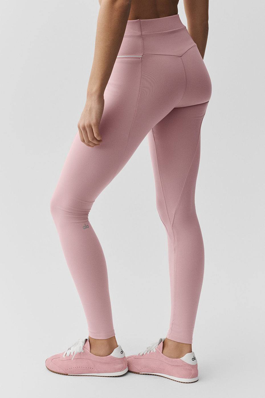 Alo Yoga Airbrush High-Waist Fast Track Legging  - Vintage Pink/White