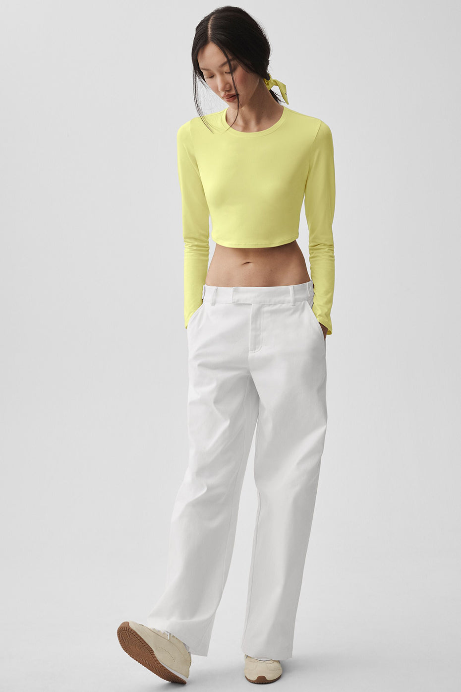 Alo Yoga High Road Straight Leg Pant  -  White