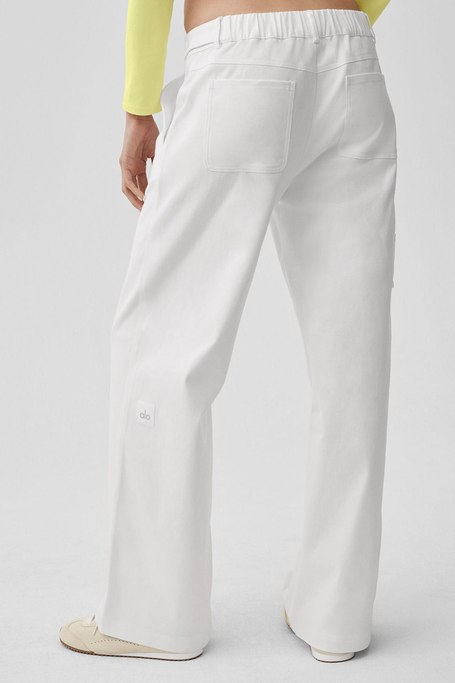 Alo Yoga High Road Straight Leg Pant  -  White