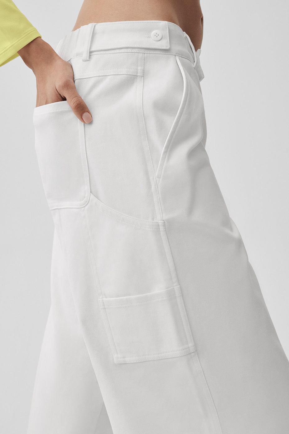Alo Yoga High Road Straight Leg Pant  -  White