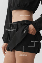 Alo Yoga Breezy Tennis Skirt  -  Black