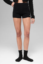 Alo Yoga Wool Cashmere Ribbed Noble Short  - Black