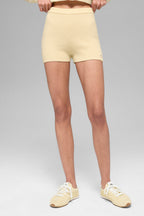 Alo Yoga Wool Cashmere Ribbed Noble Short  - Candlelight Yellow