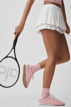 Alo Yoga Double Or Nothing Tennis Skirt  -  White