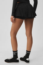 Alo Yoga Double Or Nothing Tennis Skirt  - Black